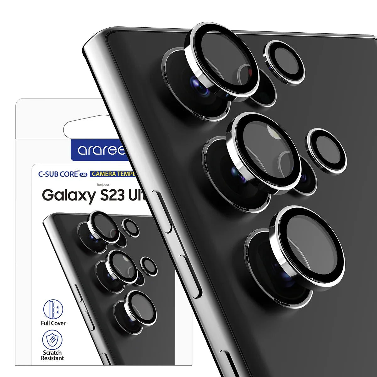 Araree Metal Ring C-Subcore Camera Lens Protector For Samsung Galaxy S23 Ultra -Clear - Tashqila Araree Metal Ring C-Subcore Camera Lens Protector For Samsung Galaxy S23 Ultra -Clear - Tashqila